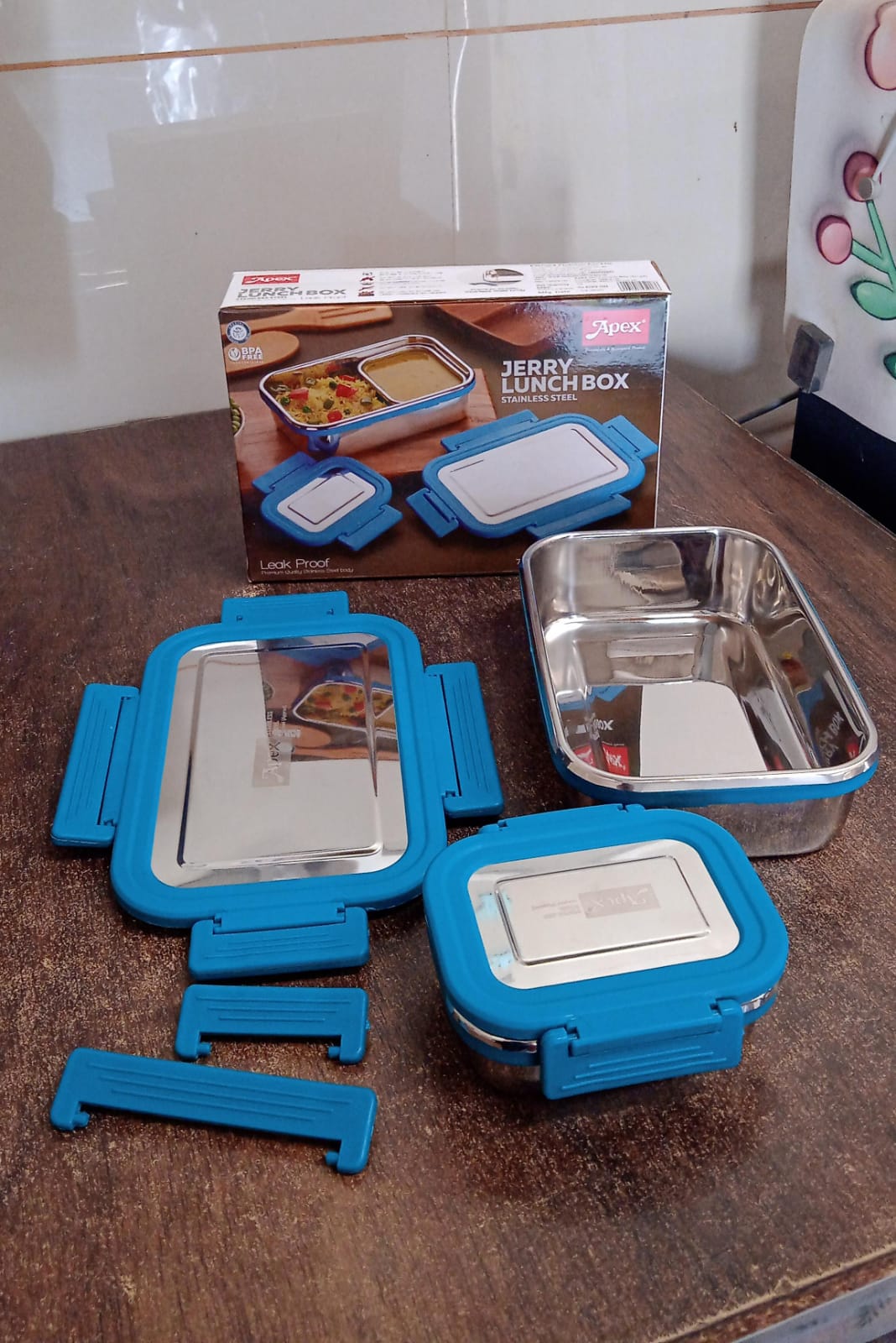 Apex Jerry Lunch Box Premium Stainless Steel Food Container (2 Pc / 700+200 ML Approx) Apex Jerry Lunch Box Premium Stainless Steel Food Container (2 Pc / 700+200 ML Approx)